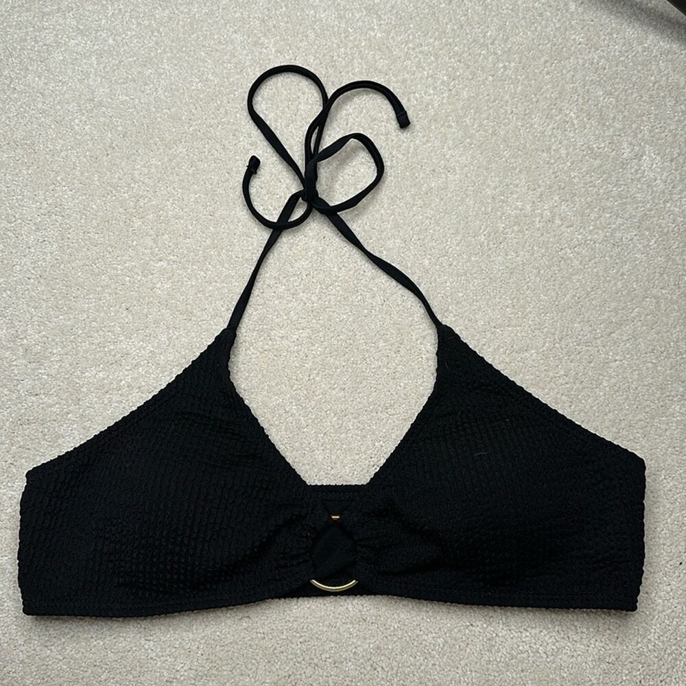 SHEIN: Black Ribbed bikini top